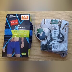 Hanes X-Temp Men's Boxer Briefs - Blue,grey and Black And Camo Tshirt Mens M